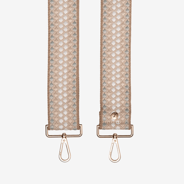 Beige Woven Pattern Crossbody Strap