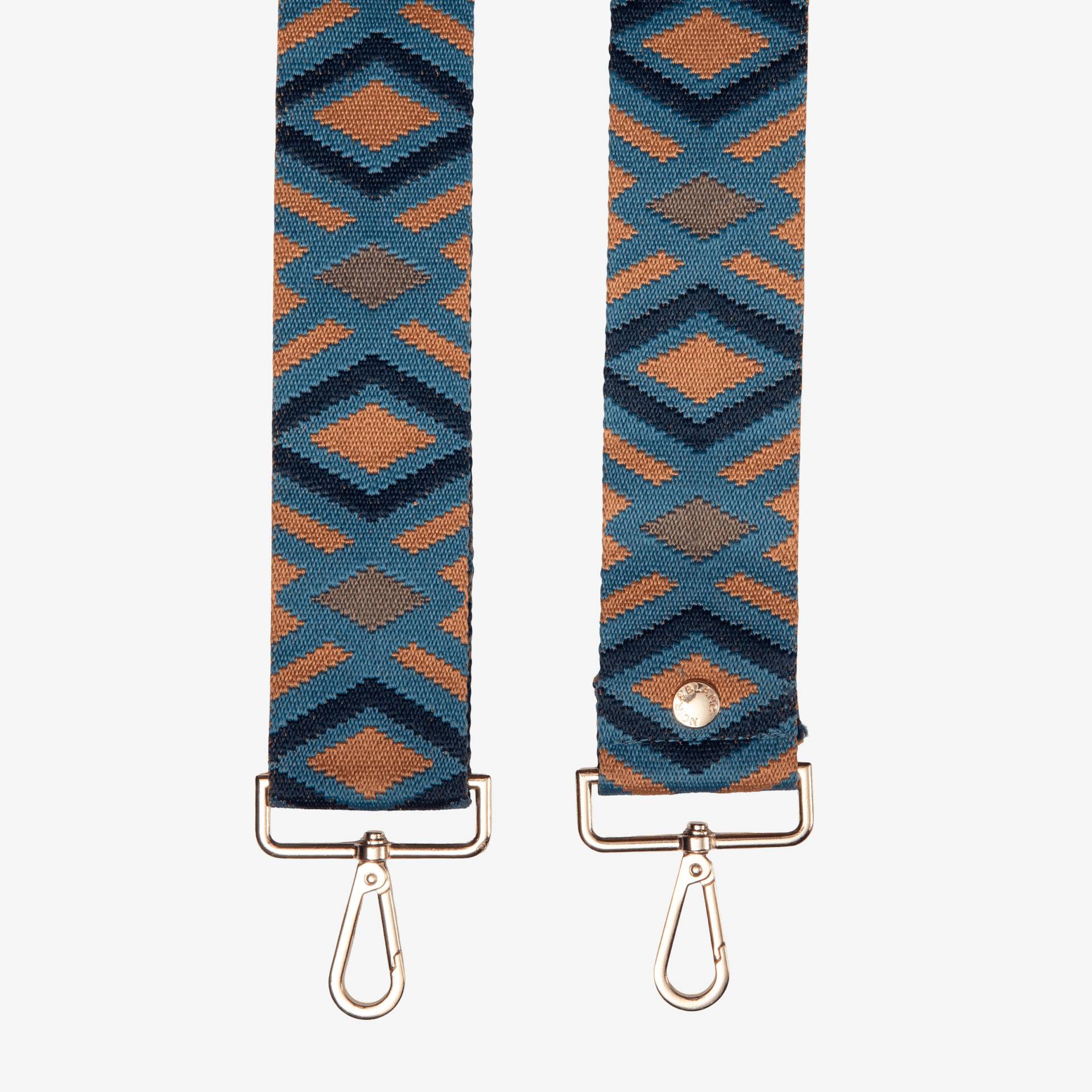 Blue & Tan Diamond Crossbody Strap